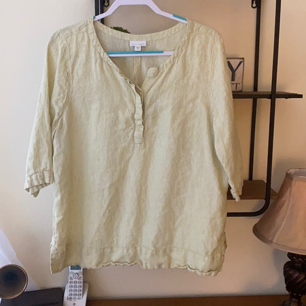 J Jill green elbow sleeve top